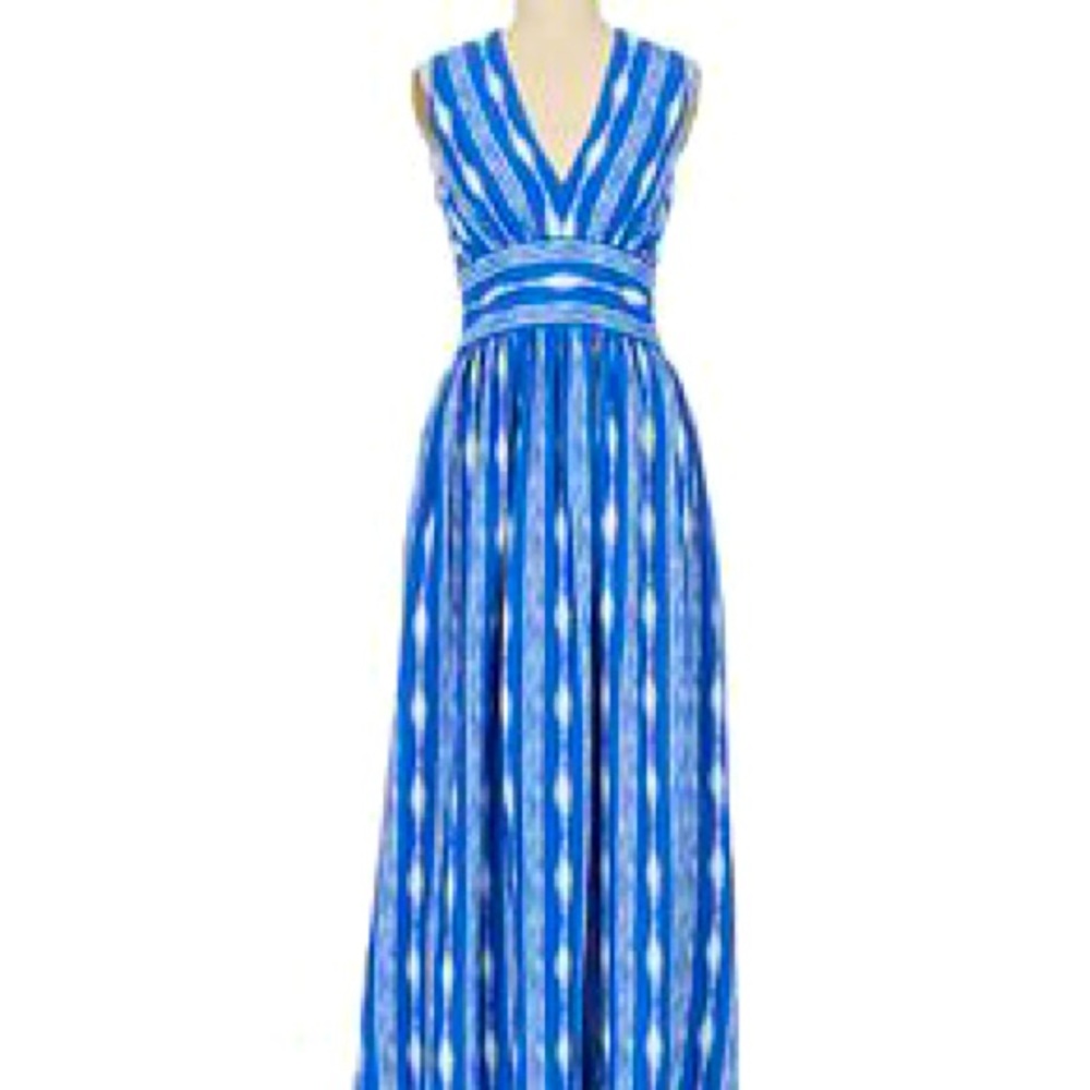 Anthropologie Madchen Blue Linen Dress Size 12